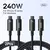 Kit 2 Cabos USB C 240W PD3.1 480Mbps - loja online