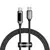 Cabo para carregamento rápido PD 100W USB C da marca Baseus, com conectores USB-C em ambas as extremidades e acabamento em material trançado.