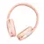 Fone de ouvido D02 Pro Wireless Bluetooth na cor rosa, visto de lado.