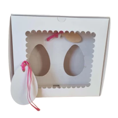 CAJA PARA DOS MEDIOS HUEVOS DE PASCUA CON CUCHARA DE BAMBOO en internet