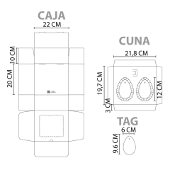 CAJA PARA DOS MEDIOS HUEVOS DE PASCUA CON CUCHARA DE BAMBOO - comprar online