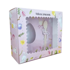 CAJA PARA MEDIO HUEVO DE PASCUA CON CUCHARA DE BAMBOO - comprar online