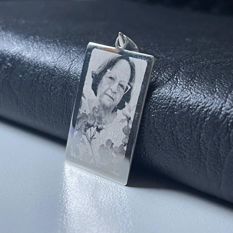 Pingente Fotogravação Retangular