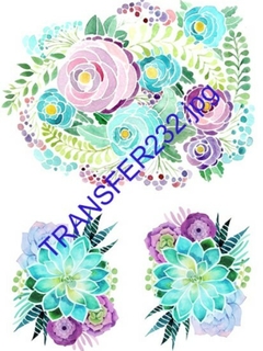 Lamina Transferencia A4, Color ¨ FLORES ¨ Transfer232 , TITINAS