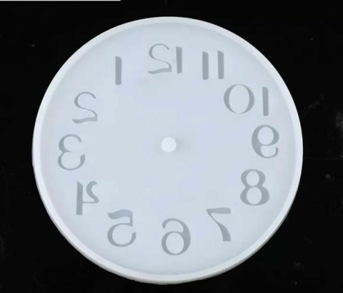 Molde Silicona Resina ¨ Reloj + Num ¨ 10 cm #515 , CL