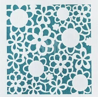Stencil ¨ Flores ¨ STI003 , 15x15 . HYN