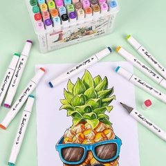 Pack Plástica c/ Marcadores Artísticos Doble Punta x 18 u . Weibo en internet