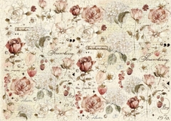 Lamina de Seda, ¨ Rosas ¨ Cód: ANTIQUE11 , Shabby Chic