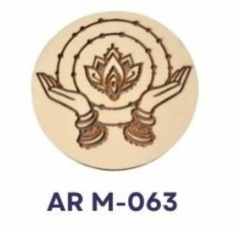 Sello BR ¨ Namaste ¨ Cód: ARM063 . Azul Laser
