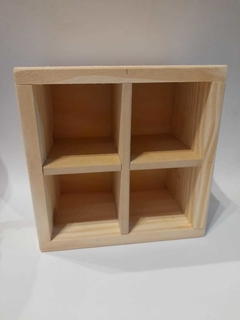 Cajón Organizador Pino, 4 divisiones, 20x20x12 cm - comprar online