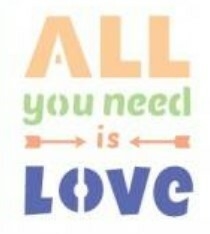 Stencil 819 ¨All Love¨ 10x10 . Eq Craft - comprar online