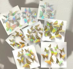 Set Mariposas 3D Papel Metalizado ¨ ORO ¨ x 12 u , CL - comprar online