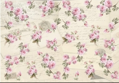 Lamina de Seda, ¨ Rosas ¨ Cód: CARN4H , Shabby Chic
