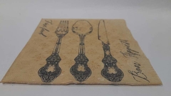 Servilleta Decoupage Importad ¨Cubiertos¨ Cód: CC 66 x U. EQ Craft