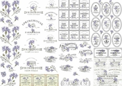 Lamina de Seda ¨ Lavanda ¨ Cód: CP3 , Shabby Chic