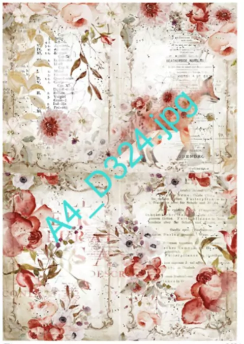 Lamina Decoupage Autoadhesiva , Mate A4. Cód: D324 , TTS