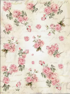 Lamina de seda 50x70 , Cód: ESC2.N2 , Shabby Chic