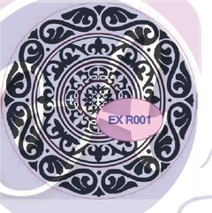 Sello Marco Circular BR x 4u "Arabesco" 20 cm , EXR001 . A . Laser