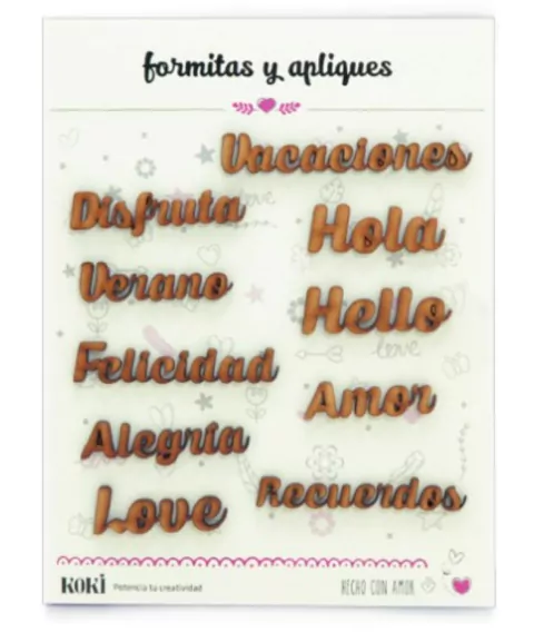 Kit Formitas Laser x 10 ¨ Palabras Sueltas ¨ Cód: 016 . Koki