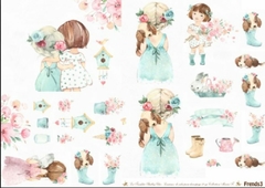 Lamina de Seda, ¨ Infantil ¨ Cód: FREND3 , Shabby Chic