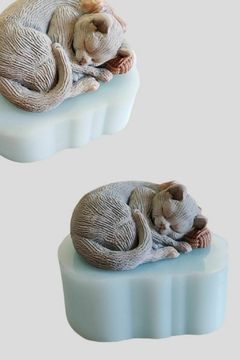 Molde Silicona ¨ Gatito Durmiendo ¨ Craquelina