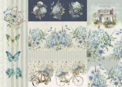 Lamina de Seda. Cód: Hortensias1 , Shabby Chic
