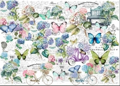 Lamina de Seda. Cód: HORTENSIAS5 , Shabby Chic