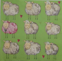 Servilleta para Decoupage ¨Ovejitas¨ Cód: INF 51 .
