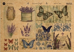Lamina Craft ¨ Lavanda y Mariposas ¨ Cód: S011 , KK