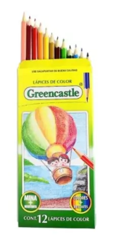 Lapices Colores Largos Hexagonales x 12 u . GreenCastle