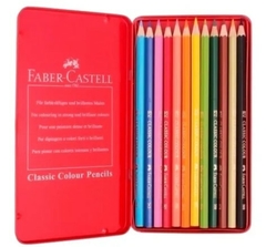 Lapices de colores x 12u con Estuche Metalico. Faber Castell - comprar online