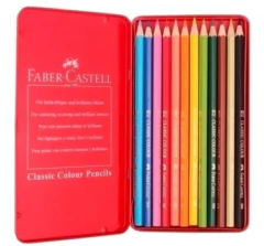 Lapices Colores x 12 u + Estuche Metalico . Faber Castell - comprar online