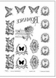 Lamina Transferencia ¨Mariposas¨A4 BYN, LT 021 , TITINA´S