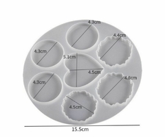 Molde Silicona Resina Circular x 7 cav ¨ Corazón ¨. Art: #4 , CL en internet