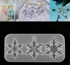 Molde Silicona Para Resina ¨ Copos Nieve ¨ x 3 , Cód: #1908 , CL