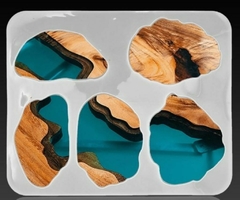 Molde de Silicona P/ Resina ¨ Posavasos ´ x 5 pz , Cód: 006J5 , CL