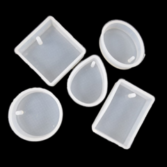 Set Moldes Silicona Resina, Indiv. x 6 u ¨ Figuras Geom ¨ Llaveros, Cod: A , CL