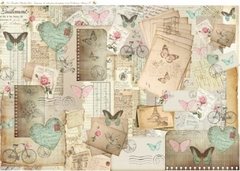 Lamina de Seda 50x70 , Cód: MR 6 , Shabby Chic
