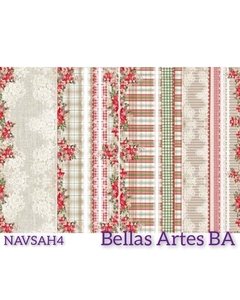 Lamina Seda Navidad Sarah Key Cod: NAVSAH4 , Shabby Chic