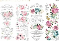 Lamina de Seda ¨ Flores ¨ Cód: NB10 , Shabby Chic