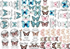 Lamina de Seda ¨ Mariposas ¨ Cód: NB22 , Shabby Chic
