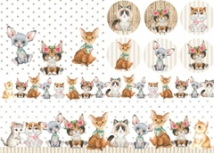Lamina de Seda ¨ Mascotas ¨ Cód: PETS4 , Shabby Chic