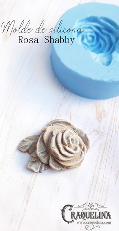 Molde Silicona ¨ Rosa Shabby ¨,Craquelina.