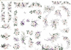 Lamina de Seda ¨ Flores ¨ Cód: ROSE3 , Shabby Chic