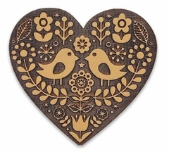 Sello bajo relieve ¨ Corazon Pajaritos ¨ Cod: SG048 , HYN