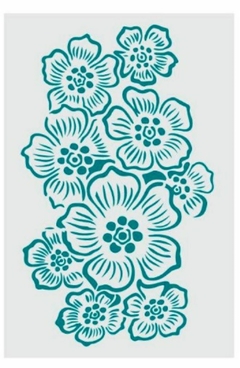 Stencil ¨Flores Grandes¨ 20x30. Cod: STA076. HYN