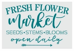 Stencil Frase ¨ Flower Market ¨ 20x30 , Cód: STA097 , HYN - comprar online