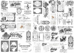 Lamina de Seda , ¨Blanco y Negro ¨ Cód: STAMP5 , Shabby Chic
