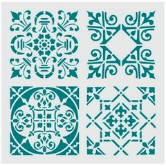 Stencil ¨ Mosaicos x 4 ¨ 20x20 , Cód: STE041 , HYN - comprar online