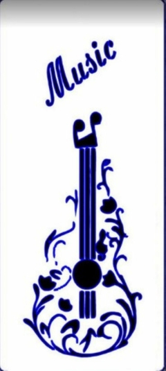 Stencil ¨ Music ¨ 12x27 , Cód: STE11 , TITINAS